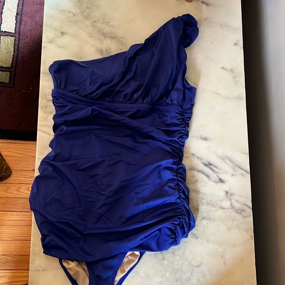 J. crew one shoulder ruched one-piece Size 12